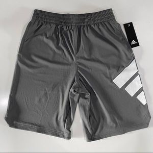 NWT Adidas Boys Size Large 14-16 Grey Shorts Athletic Basketball New